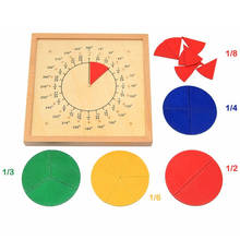 Juguetes circulares de matemáticas para bebé, tablero Montessori de madera, ayuda didáctica de división de fracción de matemáticas, juguete educativo para niños 2024 - compra barato