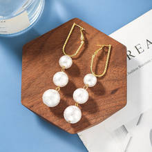 2021 New Korean Beaded Simulated Pearl Tassel Dangle Earrings For Women Fashion Jewelry Party Long Oorbellen Brincos 2024 - buy cheap