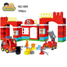 109PCS Diy city Building Blocks City Fire Station figure Truck Bricks Playmobil Toys for Compatible All Brands Big block 2024 - buy cheap