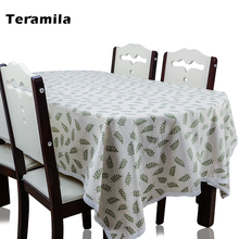 Teramila Thick Tablelcoth Linen With Lace Leaves Design Table Cloth For Home Party Kitchen Rectangular Square Dining Table Cover 2024 - buy cheap