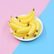 Li wang pingentes de banana em resina, pingentes de banana amarelos sem unhas, decoração de acessórios de fabricação de joias de frutas artificiais, 10 peças 2024 - compre barato