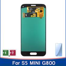 Новый регулируемый дисплей яркости для Super AMOLED Samsung Galaxy S5 Mini G800 G800F G800H LCD сенсорный экран сенсорная панель 2024 - купить недорого