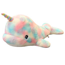 Boneco de pelúcia narwhal macia para crianças, 70-110cm, boneco de unicórnio de pelúcia para crianças, travesseiro de brinquedo para meninas, presente de decoração para casa 2024 - compre barato