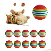 10Pcs Colorful Cat Toy Ball Interactive Cat Toys Play Chewing Rattle Scratch Natural Foam Ball Training Pet Supplies Z03 2024 - buy cheap