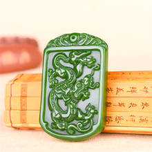 Green Jade Dragon Pendant Charm Necklace Amulet Jadeite Gifts Natural Jewelry Chinese Fashion Carved 2024 - buy cheap