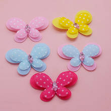 4.5*3.2cm 30pcs/lot double layer butterfly Padded Appliques for Children Headwear Hair clip Accessories and Garment Accessories 2024 - buy cheap