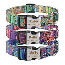 Personalized Dog Cat Custom Nylon Collar Adjustable Puppy Medium Large Dogs Collar Pet Collars Free Engraved Name Dogs Collars 2024 - buy cheap