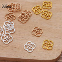 BoYuTe (200 Pieces/Lot) 12MM Metal Alloy Flower Connector Materials DIY Hand Made Jewelry Accessories Parts 2024 - buy cheap