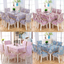 High-end luxury European Linen Lace Table Cloth Round\Rectangle High Quality Comfortable Household Dining Table Chair Cover 2024 - buy cheap