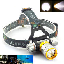 Linterna frontal impermeable para buceo, pesca y camping, lámpara de cabeza potente XML T6 LED, ultrabrillante bajo el agua 2024 - compra barato