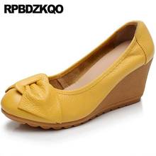High Heels Medium White Pumps Yellow Beige Cheap Wedge 3 Inch Black Slip On Size 4 34 Luxury Brand Women Shoes 2021 Round Toe 2024 - buy cheap