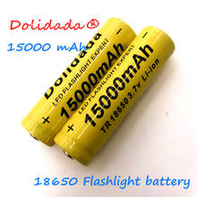 Новые высококачественные литий-ионные аккумуляторы Dolidada 15000 мАч 3,7 в 18650, перезаряжаемые батареи для Светодиодный одного/электронного фонарика, 2 шт. 2024 - купить недорого