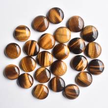 High quality natural tiger eye stone round cabochon 18mm beads for jewelry Accessories making wholesale 30pcs/lot free shipping 2024 - buy cheap