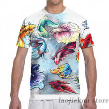 Camiseta con estampado de Betta Fish para hombre y mujer, camiseta a la moda para chica, camisetas de manga corta 2024 - compra barato