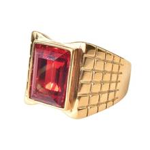 New Bohemian Geometric Crystal Inlaid Ring Men's Ring Fashion Metal Gold-Plated Crystal Inlaid Ring Accessories Party Jewelry 2024 - buy cheap