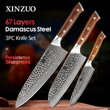 XINZUO-Juego de cuchillos de cocina de acero inoxidable, herramienta de pelado de utilidad Santoku, vg10, Damasco, Pro Chef, 3 unidades 2024 - compra barato