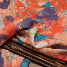 High quality brand spring and summer ramie printing thin dress cheongsam garment fabric 2024 - buy cheap