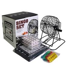 Conjunto de jogo bingo tradicional em loteria, conjunto com gaiola de bolas, cartas e contadores para festa, jogo bingo e entretenimento 2024 - compre barato