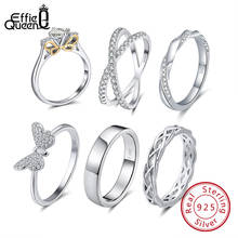 Eie queen 925 anéis de prata esterlina para mulheres, anéis de casamento e noivado aaaa zircônia joias de festa osr211 2024 - compre barato