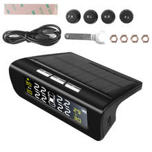 Solar energy auto tire pressure alarm Monitoring system digital Display TPMS Car security monitor low tire pressure alarm 2024 - buy cheap