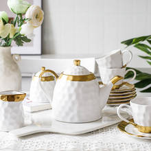 Bule de chá de cerâmica estilo europeu, bule para café estilo inglês, utensílio de café, chá da tarde, bule de casa pequeno de luxo 2024 - compre barato