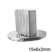 10~500PCS 15x6x3 mm Strong Rare Earth Magnet Thick 3mm Block Rectangular Magnetic 15x6x3mm Permanent Neodymium Magnets 15*6*3 2024 - buy cheap