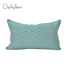 Diphylleia Bolster Geometry Cushion Cover New Chinese Style Elegant Light Blue Jacquard Pillow Case High Quality Dropshipping 2024 - buy cheap