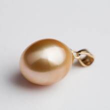 Free Shipping Big 16.3*12.5mm Real South Sea Cultured Golden Pearl Pendant 18k Yellow Gold 2024 - buy cheap
