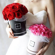 Handheld Bouquet Flowers Box Hug Bucket Vase Florist Storage Box For Home Wedding Party Table Decor Round Gifts Boxes With Lid 2024 - buy cheap