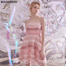 Женское Сетчатое мини-платье на бретелях-спагетти, Розовое Кружевное приталенное платье в стиле пэчворк, новое летнее дизайнерское платье принцессы на день рождения, 2020 2024 - купить недорого