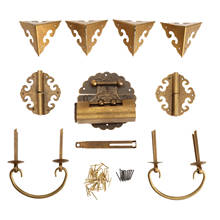 Chinese Furniture Hardware Chest Hinge Handles +Hinges +Latch +Lock+U-shaped Pin+Corner Protector 2024 - buy cheap