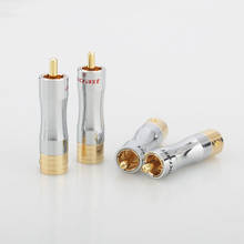 4 pcs Gold plated RCA plug 8mm audio cable Male Solder connector adapter 2024 - buy cheap