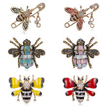 Rinhoo Honey Bee Pin Brooch Bee Lapel Pin Enamel Crystal Rhinestone Pin Animal Jewelry Brooches for Men Women Cute Insect Brooch 2024 - buy cheap
