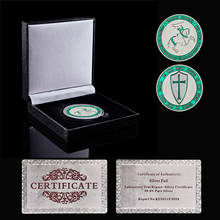 Espada sagrada maçônica cavaleiros templários cruzados cruz moeda de prata comemorativa com caixa de proteção 2024 - compre barato