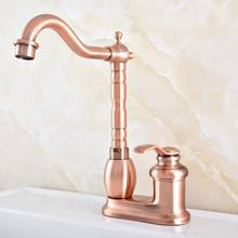 Antique Red Copper Bathroom Faucet Single handle Basin Mixer Tap Bath Basin Faucet Brass Vessel Sink Water Tap Mixer Nsf835 2024 - buy cheap