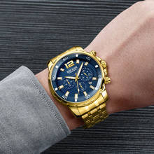 Relogio Masculino Wrist Watches Men 2019 Top Brand Luxury Megir Golden Chronograph Men Watches Gold Big Male Wristwatch Man 2019 2024 - buy cheap