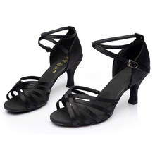 Wholesale Women's Tango/Ballroom/Latin Dance Dancing Shoes Woman Heeled Salsa Professional Dance Slides For Girls Ladies 5cm/7cm 2024 - buy cheap