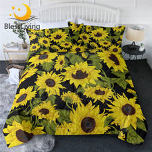BlessLiving Sunflowers Quilt Sets Floral Summer Comforter Natural Beauty Bedding 3 Pieces Blossoms Colcha Verano Queen King 2024 - buy cheap