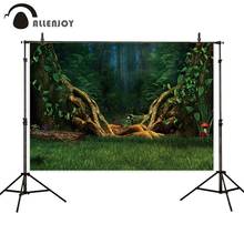 Allenjoy photophone backgrounds Enchanted forest trunk green grassland nature child professional backdrops photobooth photocall 2024 - buy cheap