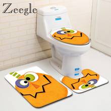Zeegle Halloween Home Bathroom Carpet Set Bath Decoration Soft Microfiber Mat Anti-slip Toilet Foot Rug Toilet Cover Shower Mat 2024 - buy cheap