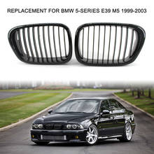 2Pcs Gloss Black Front Bumper Hood Kidney Grille Racing Grille Replacement for BMW 5-Series E39 M5 1999-2003 2024 - buy cheap