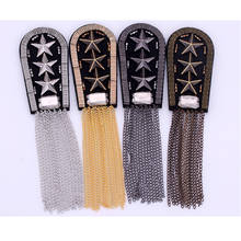 Handmade Rock-trend Jewelery Tassel Big Shoulder Brooch Epaulet Epaulettes Spikes Escapulario Blazer Accessories Pin Badge 2024 - buy cheap