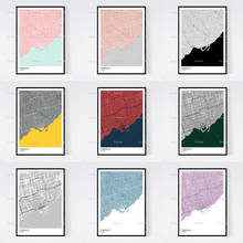 Toronto,Canada Map Print-Many Colours- Scandi /Vintage/Wall Art Canvas Painting Modular Pictures Modern Home Decor Posters 2024 - buy cheap