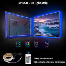 RGB Светодиодная лента 5 В USB 2835 SMD, Светодиодная гибкая лента для телевизора, настольного ПК, светильник ка 1 м, 2 м, 3 м, 4 м, 5 м, светодиодная декоративная лампа 2024 - купить недорого