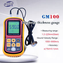 Ультразвуковой измеритель толщины Benetech GM100, цифровой ЖК-измеритель толщины, звуковой измеритель скорости 1,2-225 мм (сталь), Разрешение 0,1 мм 2024 - купить недорого