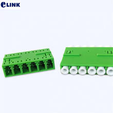 Adaptador de fibra óptica LC Sextuple, 6 núcleos, OM3, SM, APC, aqua green, conector ftth, adaptador de 6 puertos, ELINK 2024 - compra barato
