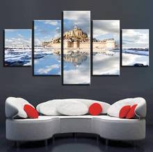 Modern Frame HD Printed Wall Art Pictures 5 Pieces City Buildings Poster Room Home Decor Living Room Landscape Canvas Painting 2024 - buy cheap