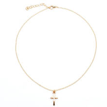 Collar con colgante de Cruz para hombre y mujer, cadena fina chapada en oro, regalo de joyería católica, novedad de 2021 2024 - compra barato