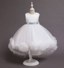 Tule branco meninas vestidos para o casamento lantejoulas longo vestido da menina festa de natal vestido crianças princesa traje para crianças novo 2024 - compre barato
