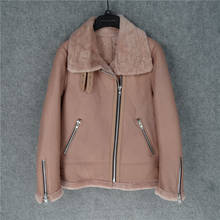 Free shipping.Guarantee Genuine leather jacket with fur.Winter warm women 100% shearling coat.Street sheepskin with wool jackets 2024 - buy cheap